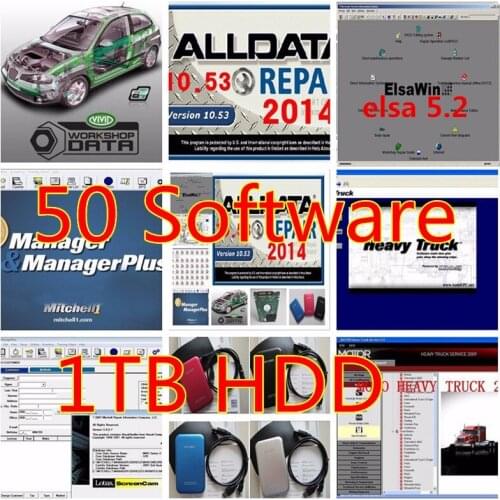 Auto repair software alldata v10.53 all data and mit-5 with vividworkshop ats- g 50in1 tb hdd usd3.0 faster fit win7/8/xp