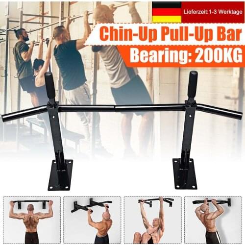 Black Heavy Duty Chin Pull Up Bar Wall Mounted Exercise Workout Fitness Home Gym