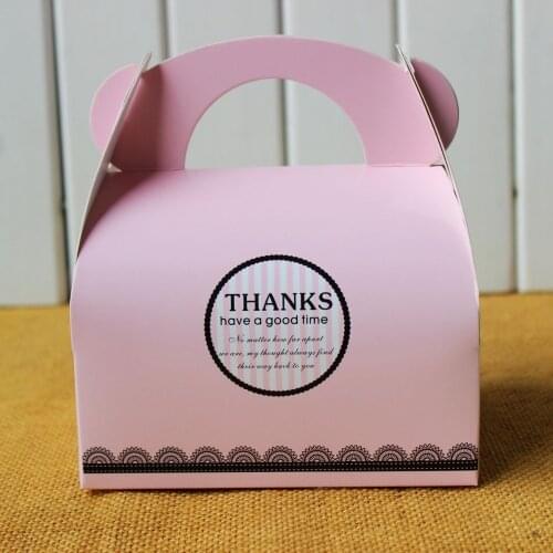 Pink thanks Hand Cake Box,Cookie Boxes,Biscuit Boxes 30pcs/lot
