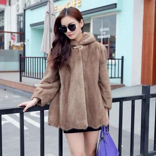 Brand luxury women natural mink fur jacket long style with sashes elegant lady high quality Imported winter fur coat