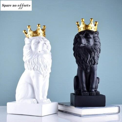 Lion Statues For Decoration Lion Statue Nordic Resin Figurine/Sculpture Model Animal Abstract Nordic Decoration Home