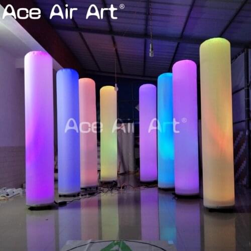 8 PCS attractive colorful air pillar inflatable led column,Glowing pillars for wedding party stage decoration