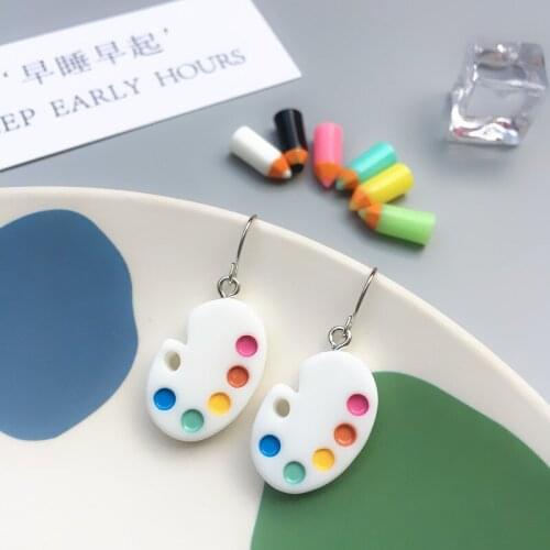 Unique Originality DIY Mini Palette Earrings Artist Earrings Role Playing Earrings Birthday Party Gifts Exquisite Women Jewelry