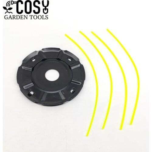 Universal Grass Trimmer Iron Head with 4 Lines Brush Cutter Head Accessory Thread Nylon Grass Cutter Line Lawn Mower Tool