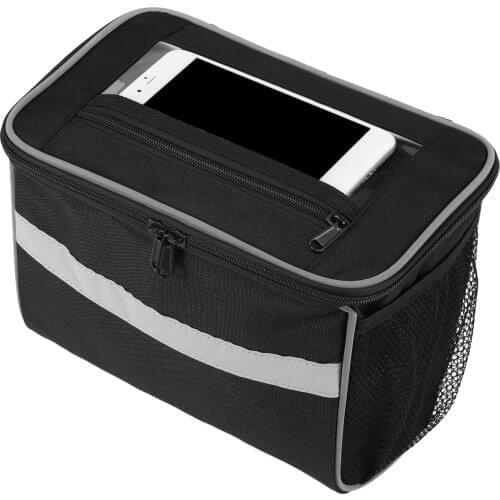 Bicycle Handlebar Bag with Wireless Charging Mobile Phone Holder Bag Charger Bag Cycling Front Bag Bike Pannier Handlebar