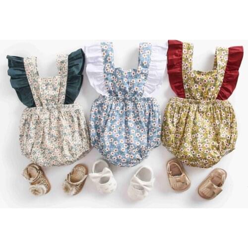 Baby Romper Girls Newborn Baby Girl Clothes Summer Cotton Little Princess Sunsuit Baby Rompers Floral Cute Baby Jumpsuit Short