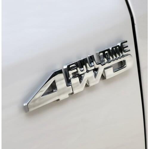 5 Pieces Chrome Metal Full Time 4WD Car Styling Emblem Badge Decorations for Compass Grand Cherokee Patriot Renegade Wrangler