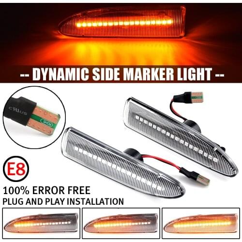 2Pcs For JAGUAR X-TYPE 2002 2003 2004 2005 2006-2009 Dynamic LED Side Marker Light Arrow Turn Signal Blinker Indicator Lamp