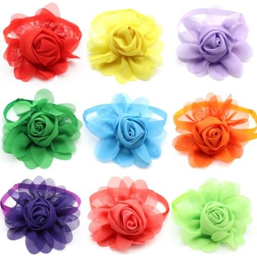 50 Pcs Puppy Dog Bow Tie Colorful Flower Cat Dog Bow Tie Necktie Dog Grooming Dog Accessories For Small Meduim Dog Pet Supplies