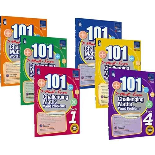 6 Books/Set SAP 101 Challenging Maths Word Problems Books Singapore Primary School Grade 1-6 Math Practice Early Education Book