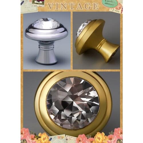 Diamond Door Knobs Crystal Glass Cupboard Drawer Pull Kitchen Cabinet Door Wardrobe Handles Hardware