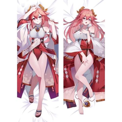Game Genshin Impact Yae Miko Dakimakura Hugging Body Pillow Cover Case Anime Long Pillow Case