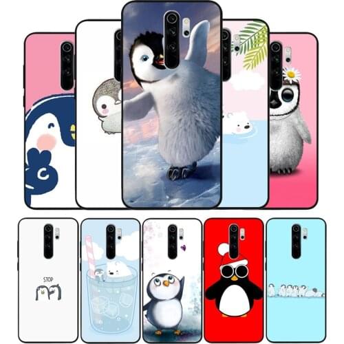 Cute Penguin Adorable black Phone Case For Xiaomi Redmi note 9 8 7 6 5 4 Pro S for redmi 4A 4X 5 Plus 5A 7A Cover