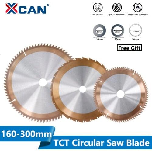XCAN Woodworking Saw Blade 1pc 160-300mm 24/28/48/80 Teeth TiCN Coated TCT Circular Saw Blade Carbide Tipped Cutting Disc