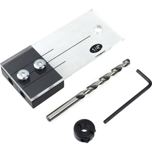 Dowel Jig Acrylic Hardened Steel Pocket Hole Jig 1/4 Inch Drill Guide Locator