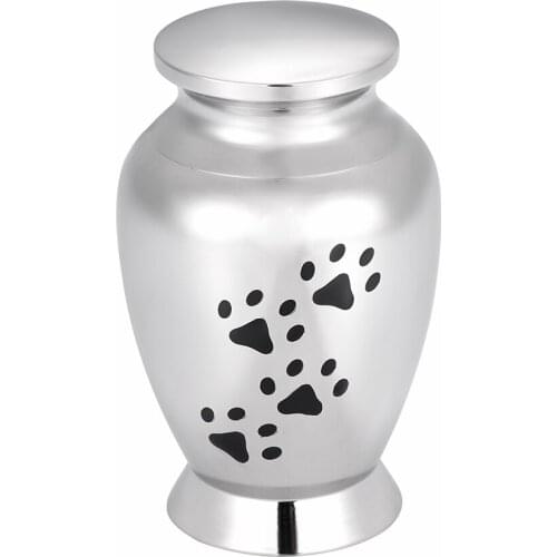 Stainless Steel Memorial Urn Casket Pet Keepsake Locket Containers For Cremated Ashes -Memory House Hold Dog/Cat Paw Print