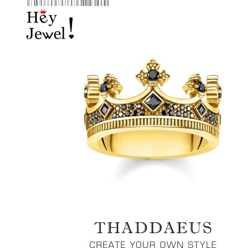 Ring Golden Royal Power Crown in 925 Sterling Silver,Vintage Gift for Women & Men,2021 Brand New Victorian Age Fine Jewelry