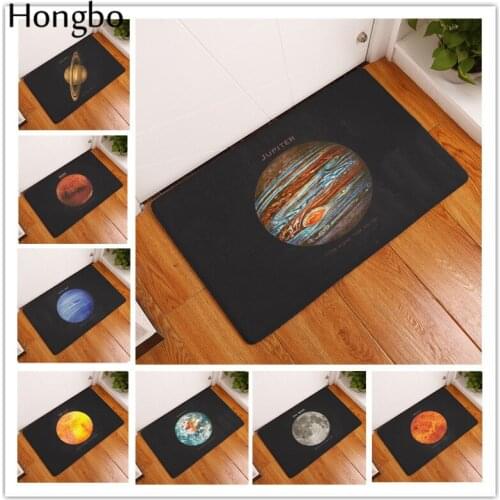 Bath Mat Outer Space Planets Star Cluster Solar System Moon Comets Sun Cosmos Illustration Plush Bathroom Mat