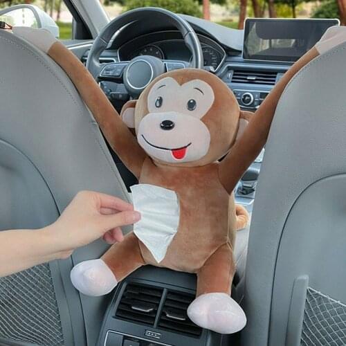 Creative Cartoon Monkey Home Office Car Hanging Paper Napkin Tissue Box Cover Holder Portable Paper Box