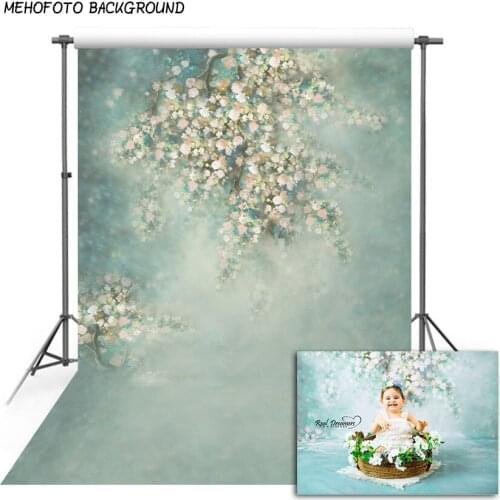 Mehofond Floral Backdrop 5x7ft Painting Abstract Green Flower Newborn Baby Portrait Photography Background Photo Studio Props
