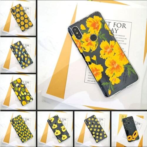 Soft Silicone Phone Case For Xiaomi Mi Max Note 1 2 3 Yellow Pineapple Flower Lemon Smile Back Cover For Xiaomi Mi Mix 1 2 2S 3