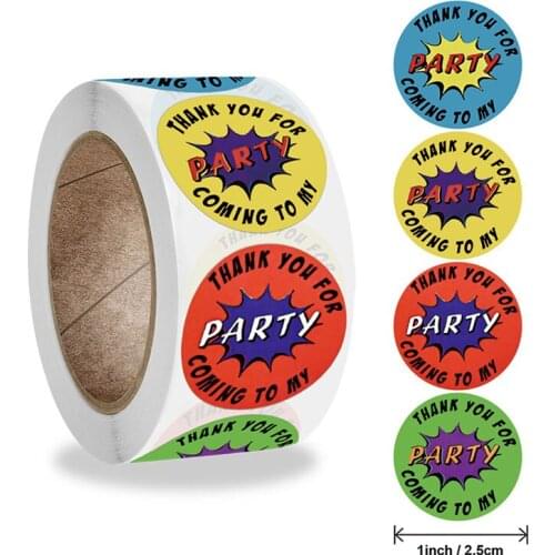 500Pcs Flower Heart-shaped Thank You Party Wedding Decoration Sticker 1 Inch Round Seal Label Handmade Stationery Sticker