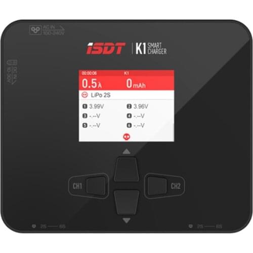 NEW ISDT K1 AC 100W DC 2X250W 10A High Power Smart Dual Channel Balance Lipo Charger 0.1~10A x2 for Lipo NiMh Pb Battery