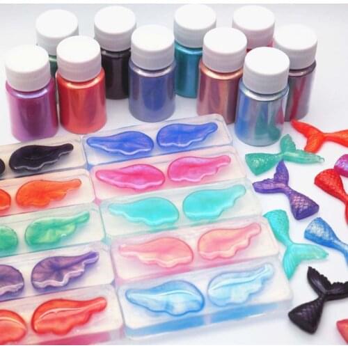18Color Cosmetic Grade Pearlescent Mica Powder Epoxy Resin Dye Pearl Pigment 10g