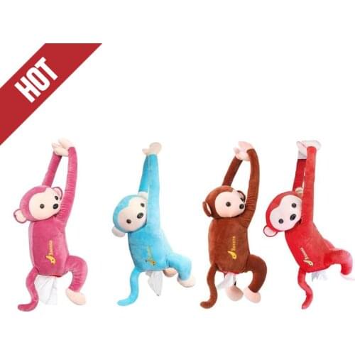 Portable Paper Napkin Box Animal Monkey Shaped Tissue Box Lovely Personality For Home Car Hanging Cartoon Tissue Cover Holder