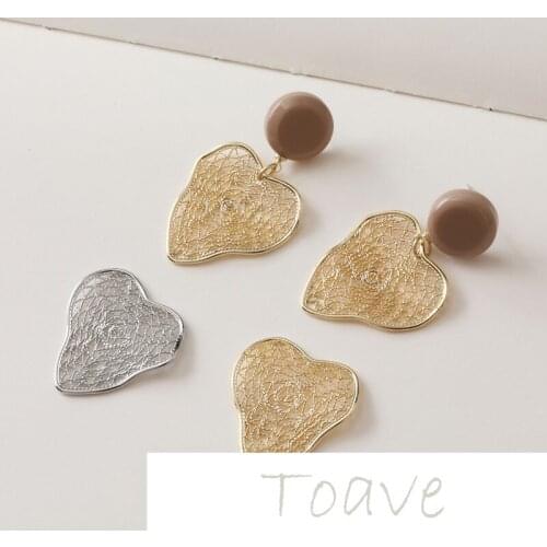 14K gold-covered irregular peach heart copper mesh exquisite diy earrings hand-made material accessories