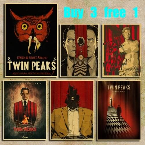 Twin Peaks Movie Retro Kraft Paper Poster Bar Office Cafe Home Art Wall Sticker Decoration
