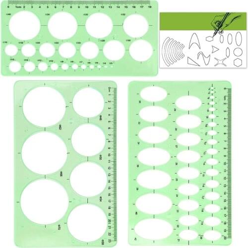 LMDZ Templates Measuring Geometry Ruler Plastic Geometric Drawing Painting Stencils Scale Drafting Tools