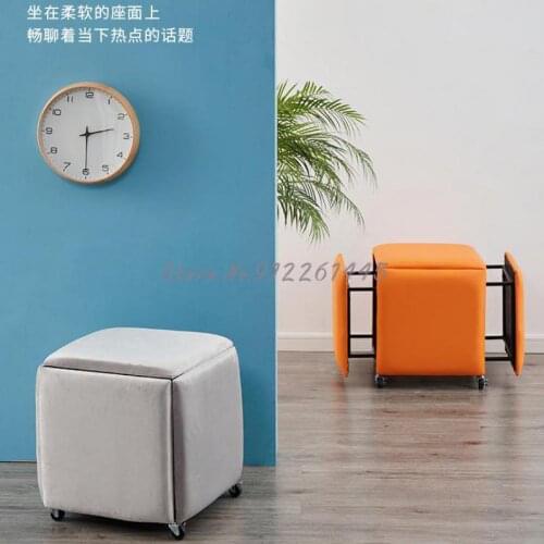 Nordic net red devil square stool living room small stool household can accommodate tea table creative low chair lovely footstoo