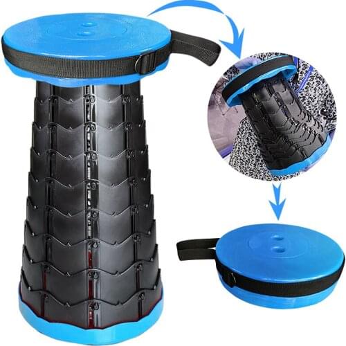 Retractable Folding Stool Portable - Lightweight Telescopic Foldable Stools Collapsible Plastic Seat for Camping Fishing Hiking