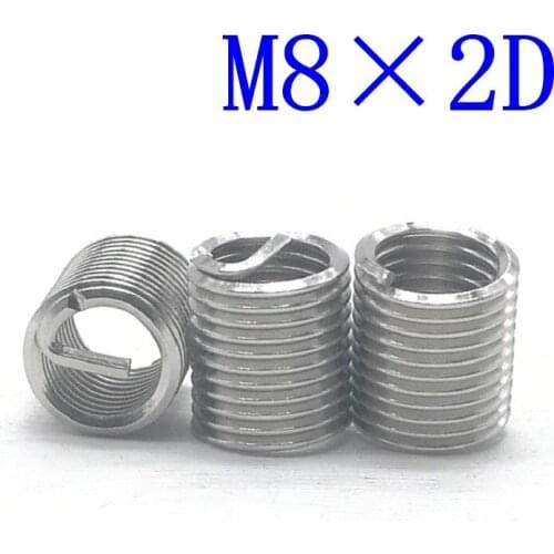 20Pcs M8*2.5D Stainless Steel Coiled Wire Helical Screw Thread Inserts M8 Screw Bushing self tapping thread repair tool