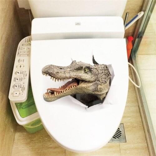 3D Graphic Animal Wall Stickers Stylish Crocodile Vinyl Decals for Bedroom Fridge Toilet Car Stickers Home Decor