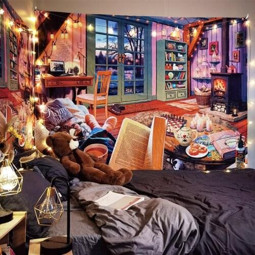 Warm Bedroom Thicken Wall Hanging Dorm Room Art Tapestry Wall Cloth Background Mural Covers Bed Blanket Home Decoration
