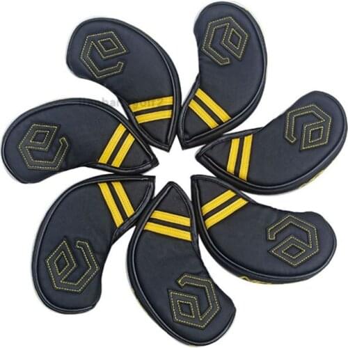 Lucky Grass General purpose EPON Golf Iron Head Covers With Magnetic Closure PU Golf Irons Set Covers 4-9 P(7pc) Free shipping