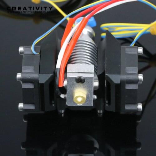 V6 Metal hotend print head kit with super cooling fan duct + V6 circular heat sink + 3010 Cooling Fans undate for Titan UM2