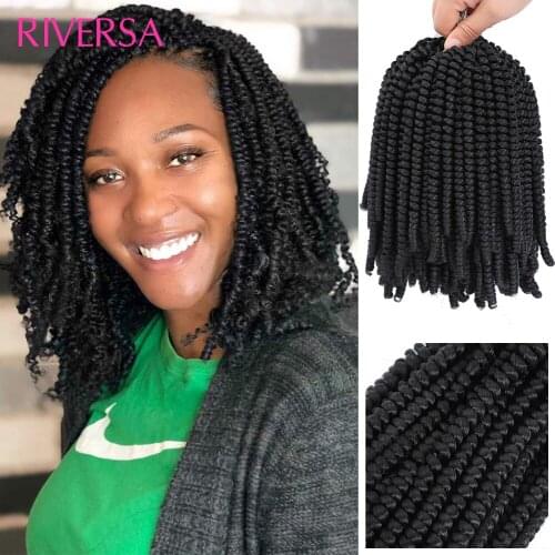 Riversa Spring Twist Crochet Hair 10 Inch Bomb Twist Fluffy Spring Crochet Braiding Hair Afro Curly Braids Synthetic Braids Hair
