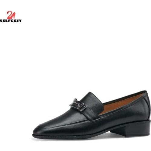 SKLFGXZY European Style Women Genuine Leather Casual Shoes Fashion Cowhide Banquet Wedding Office Women Shoes Pumps