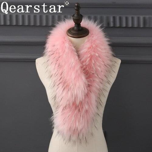 Qearlstar Faux Raccoon Fur Scarf Winter Warm Thick Luxrious Multicolor Collar With Clip 80*18cm Fashion Multicolors Scarves YT23