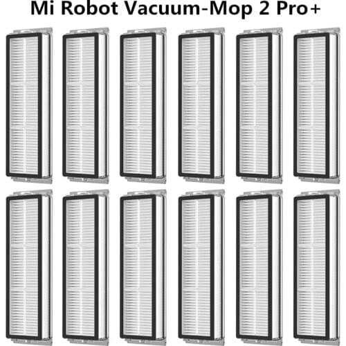 12PCS Sweeping Washable Accessories Hepa filter For Xiaomi Mi Robot Vacuum-Mop 2 Pro+ STYTJ02ZHM Robot Vacuum Cleaner Parts Kits