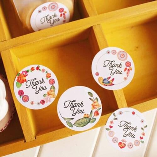 120Pcs Thank You Round Garden Flower Design Sticker Labels Food Seals, Gift Stickers For Wedding Seals Drop Shipping