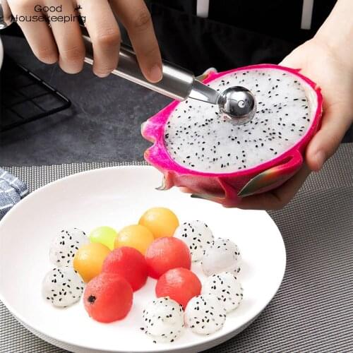 2 In 1 Ice Cream Ball Spoon DIY Assortment Baller Fruit Digging Spoon Tool Watermelon Melon Fruit Carving Gadge Knife Fruit Tool