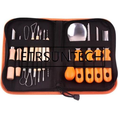 20Sets 13PCS/Set Halloween Pumpkin Cuttings Carving Kit Pumpkin Lamp Fruit Vegetable Carving Clay Sculpting Tool