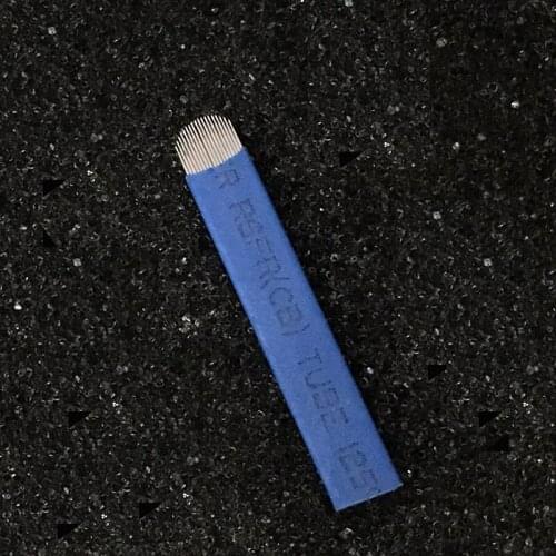 Hot Sale Blue 200PCS 18 Pin U Shape Tattoo Needles Permanent Makeup Eyebrow Embroidery Blade For 3D Microblading Manual Tattoo