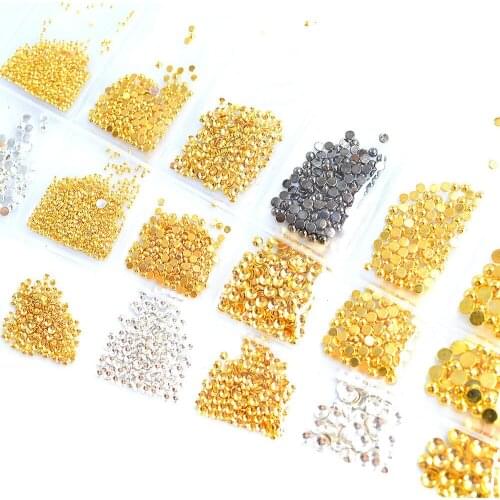 31 Styles of Nail Art Metal Rod Hollow Circle Japanese Star And Moon Rivet 6Grids Nail Decoration