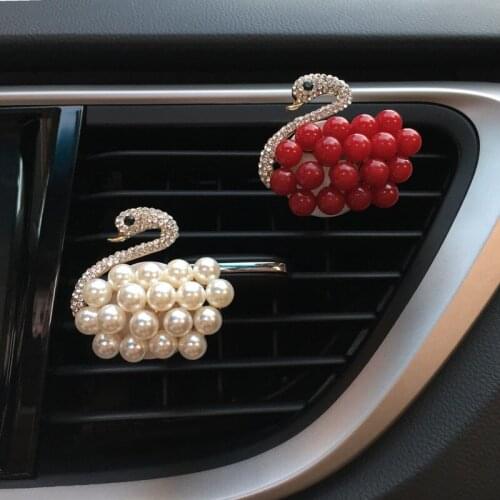 Diamond Swan Decoration Car Air Outlet Clip Air Freshener Car Interior Car Aroma Diffuser Auto Parts Car Accessories for Girls