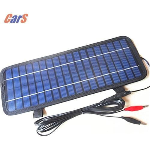 Blue 4.5W 12V Solar Car Charger Car Battery Power Charger Panel Charger Cigarette Lighter Plug for Boat Motorcycle Vehicle